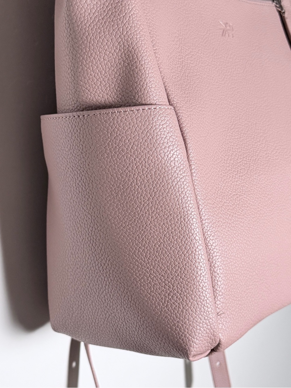 Freshly Picked Blush Pink Pebbled Leather Backpack - Picture 3 of 11